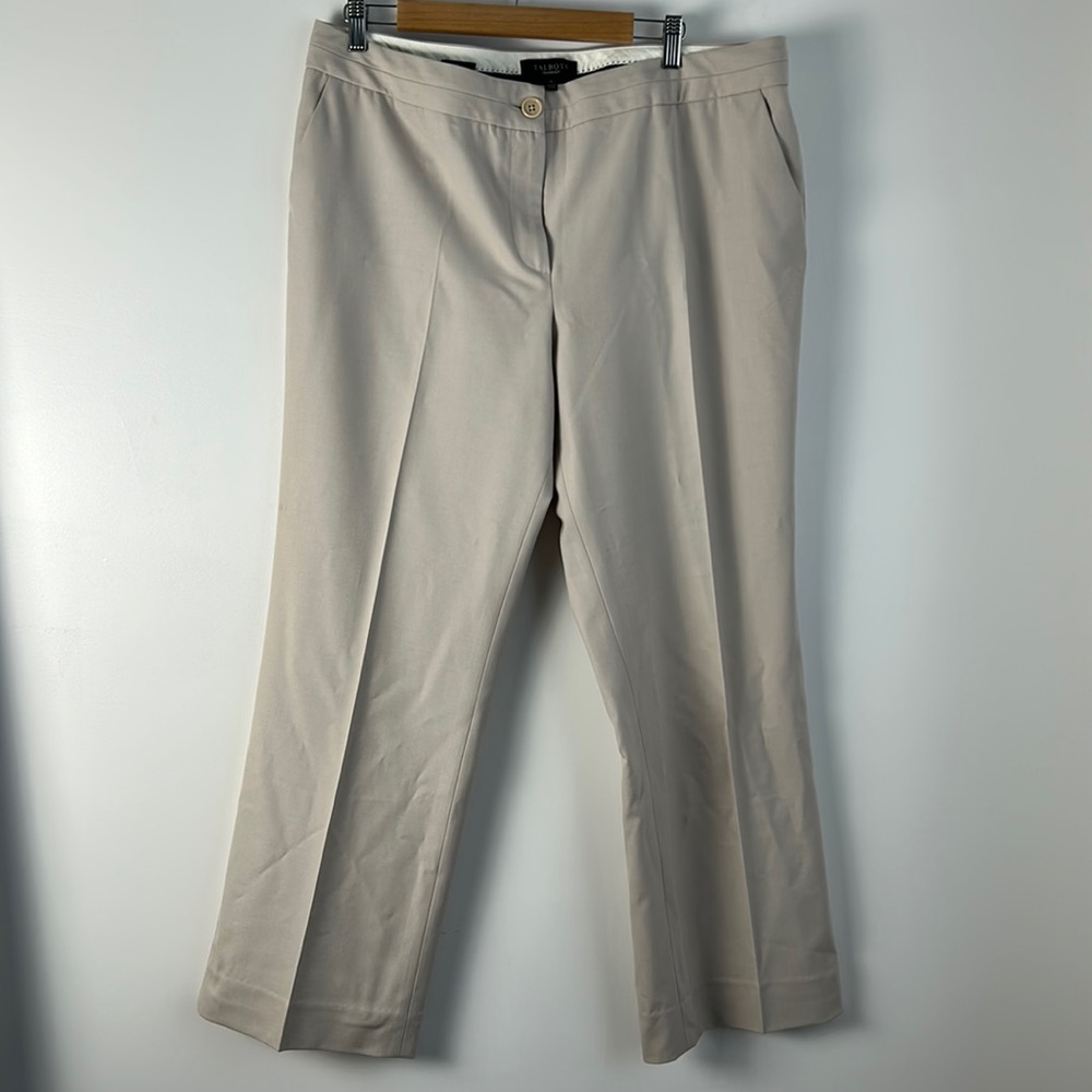 Talbots signature boot leg cream trousers size 16